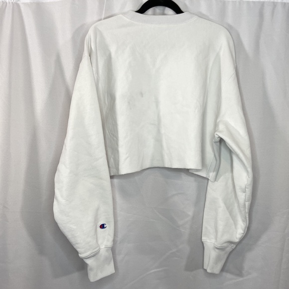 Champion Cropped Sweatshirt White Size Extra Large XL - Picture 6 of 16